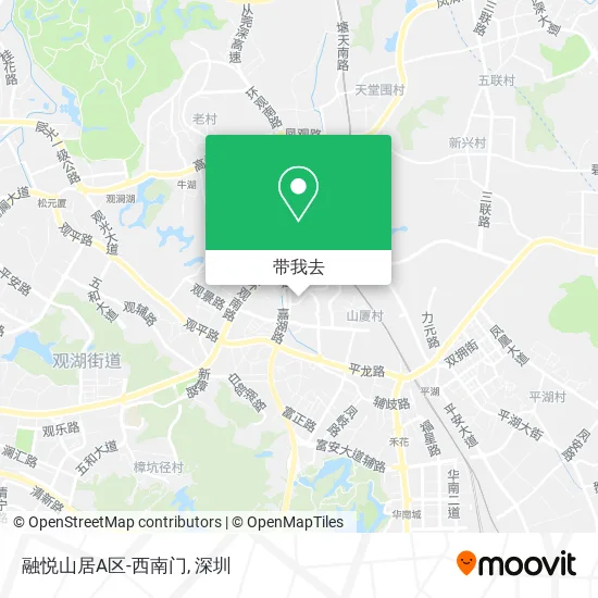 融悦山居A区-西南门地图