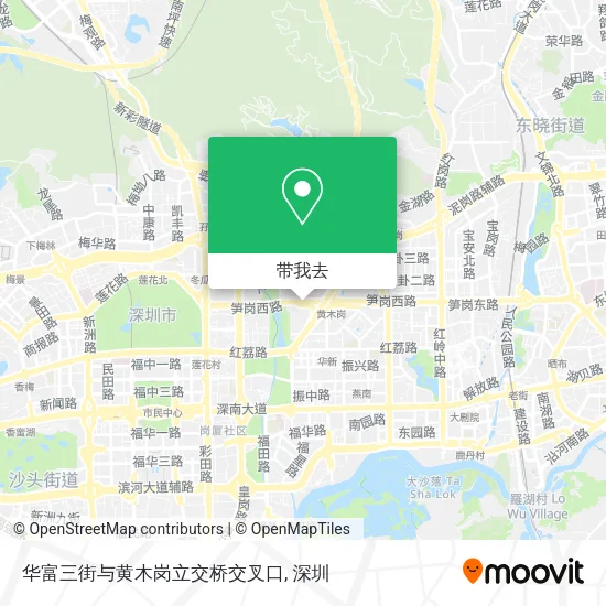 华富三街与黄木岗立交桥交叉口地图