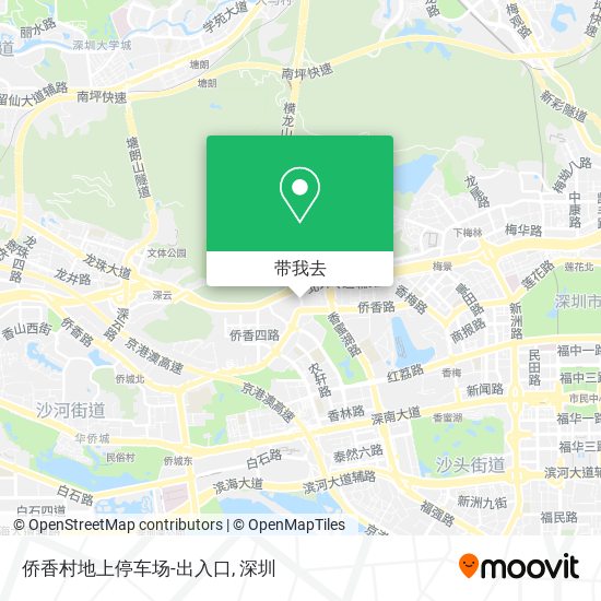 侨香村地上停车场-出入口地图