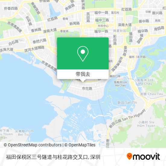 福田保税区三号隧道与桂花路交叉口地图