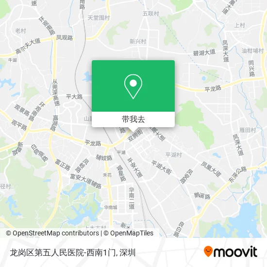 龙岗区第五人民医院-西南1门地图
