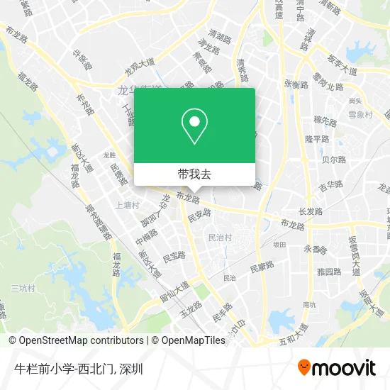 牛栏前小学-西北门地图