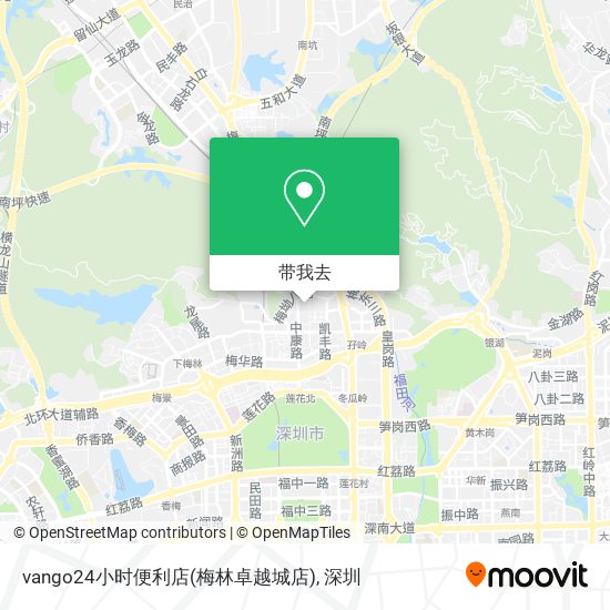 vango24小时便利店(梅林卓越城店)地图