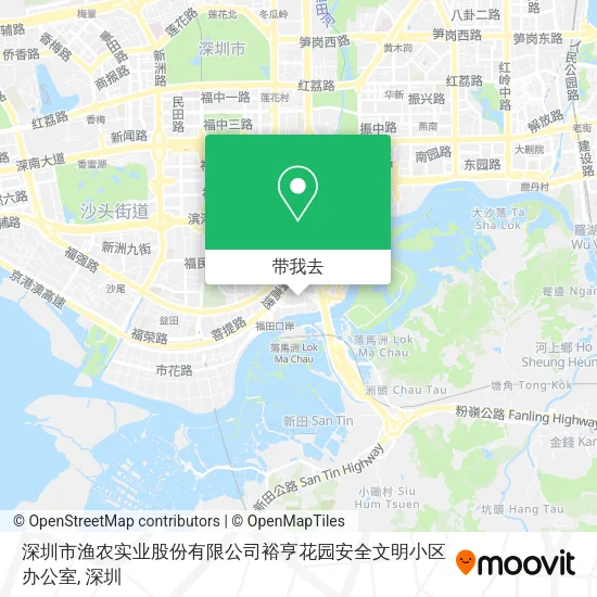 深圳市渔农实业股份有限公司裕亨花园安全文明小区办公室地图