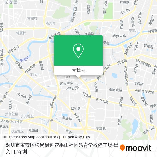 深圳市宝安区松岗街道花果山社区婚育学校停车场-出入口地图