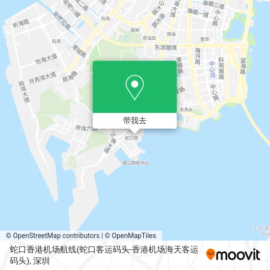 蛇口香港机场航线(蛇口客运码头-香港机场海天客运码头)地图