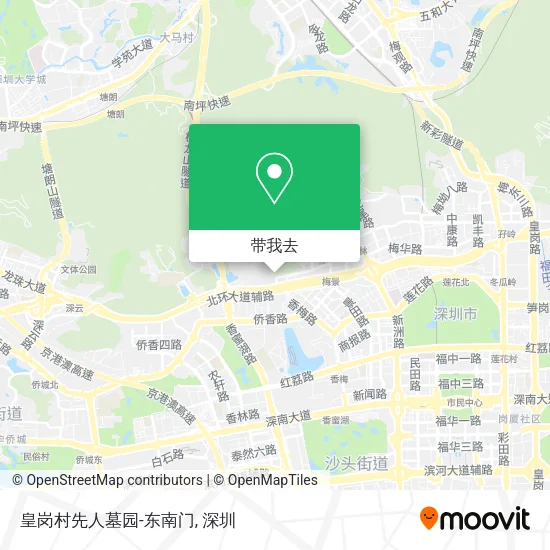 皇岗村先人墓园-东南门地图