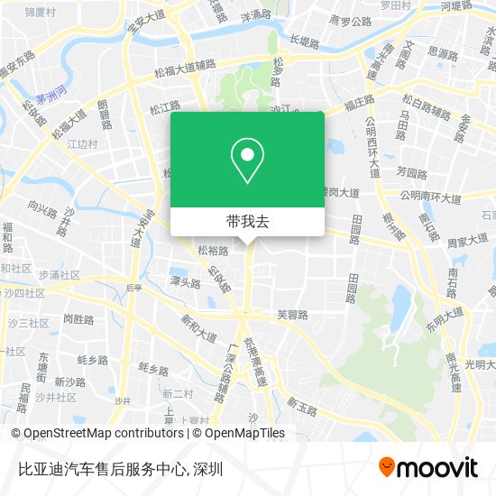比亚迪汽车售后服务中心地图