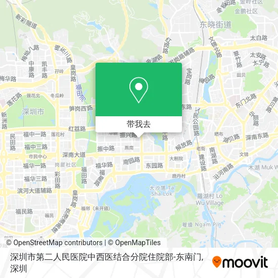 深圳市第二人民医院中西医结合分院住院部-东南门地图