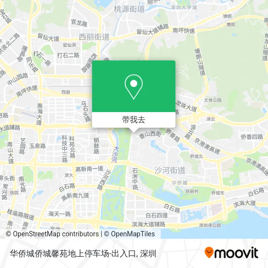 华侨城侨城馨苑地上停车场-出入口地图