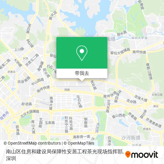 南山区住房和建设局保障性安居工程茶光现场指挥部地图