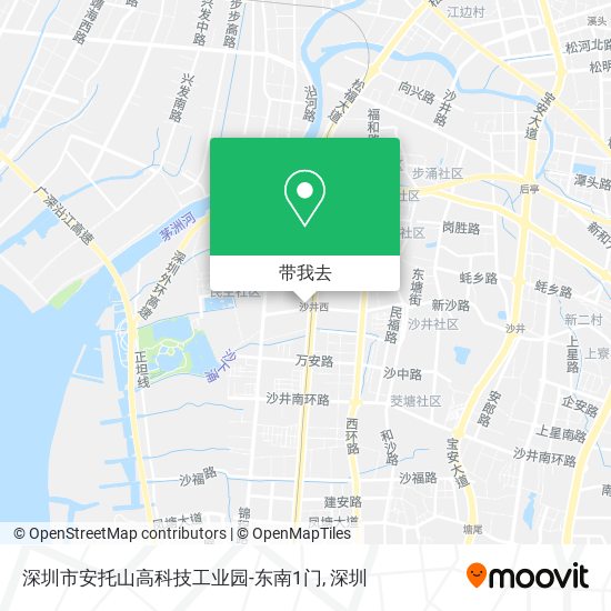 深圳市安托山高科技工业园-东南1门地图