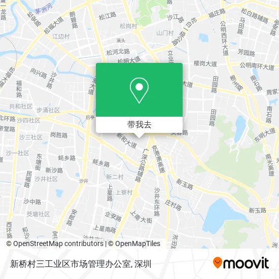 新桥村三工业区市场管理办公室地图