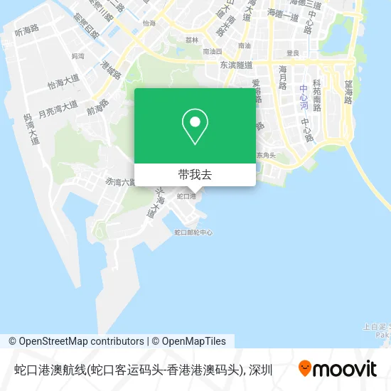 蛇口港澳航线(蛇口客运码头-香港港澳码头)地图