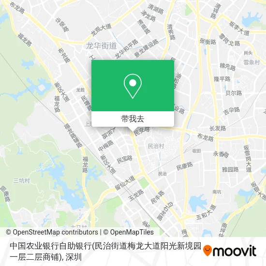 中国农业银行自助银行(民治街道梅龙大道阳光新境园一层二层商铺)地图