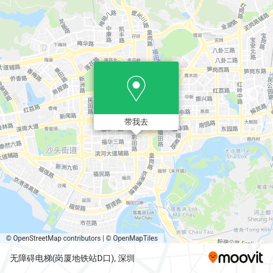 无障碍电梯(岗厦地铁站D口)地图