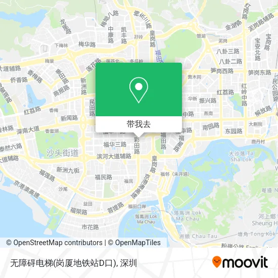 无障碍电梯(岗厦地铁站D口)地图