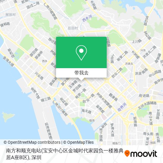 南方和顺充电站(宝安中心区金城时代家园负一楼雅典居A座B区)地图