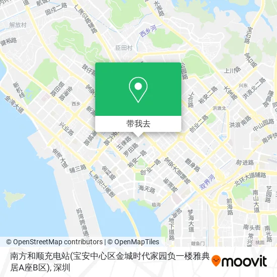 南方和顺充电站(宝安中心区金城时代家园负一楼雅典居A座B区)地图