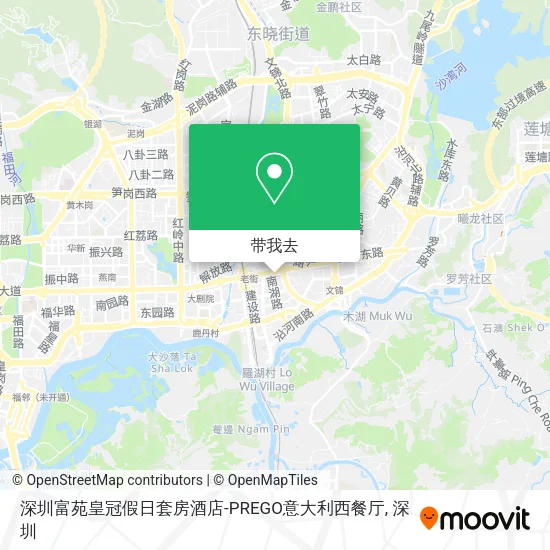 深圳富苑皇冠假日套房酒店-PREGO意大利西餐厅地图