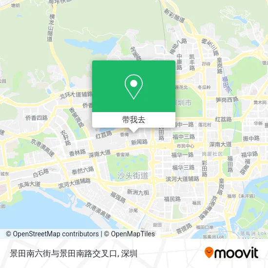 景田南六街与景田南路交叉口地图