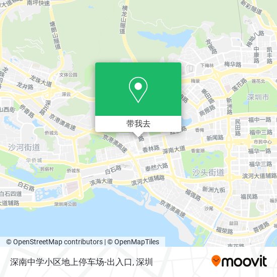 深南中学小区地上停车场-出入口地图