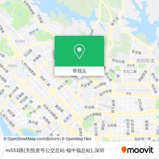 m553路(天悦壹号公交总站-福中福总站)地图