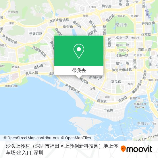 沙头上沙村（深圳市福田区上沙创新科技园）地上停车场-出入口地图