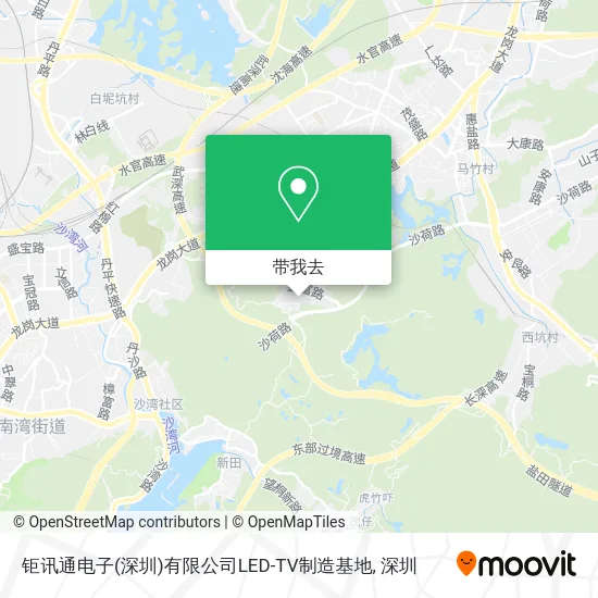 钜讯通电子(深圳)有限公司LED-TV制造基地地图