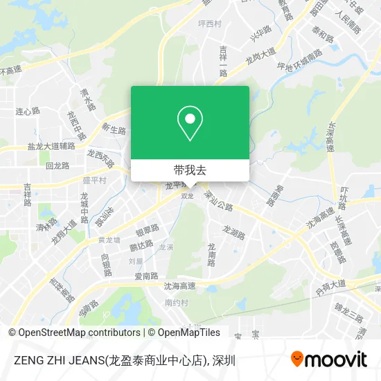 ZENG ZHI JEANS(龙盈泰商业中心店)地图