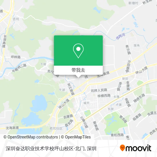 深圳奋达职业技术学校坪山校区-北门地图
