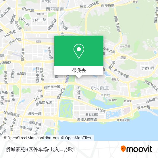 侨城豪苑B区停车场-出入口地图