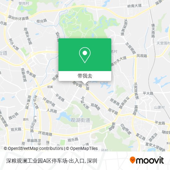 深粮观澜工业园A区停车场-出入口地图