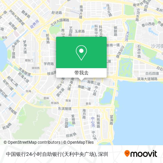 中国银行24小时自助银行(天利中央广场)地图