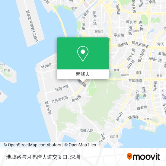 港城路与月亮湾大道交叉口地图