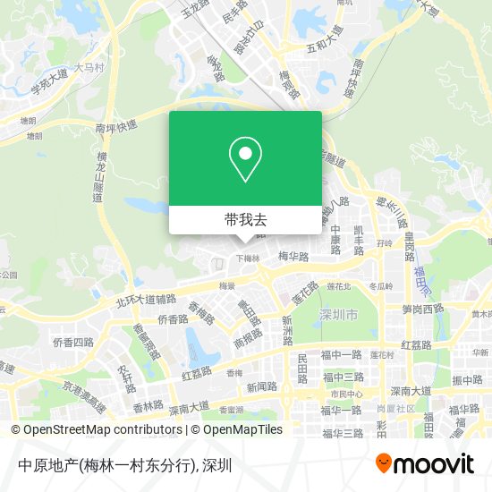 中原地产(梅林一村东分行)地图