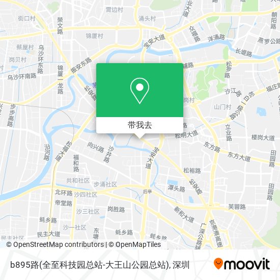 b895路(全至科技园总站-大王山公园总站)地图
