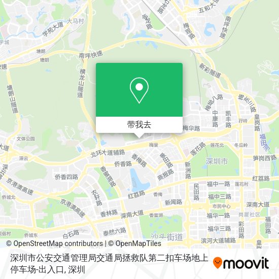 深圳市公安交通管理局交通局拯救队第二扣车场地上停车场-出入口地图