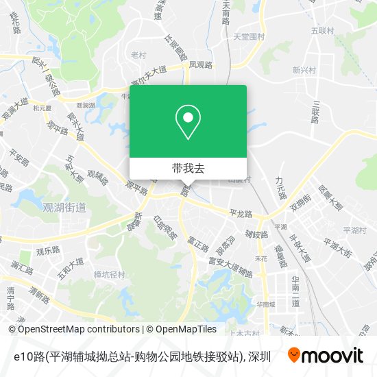 e10路(平湖辅城拗总站-购物公园地铁接驳站)地图