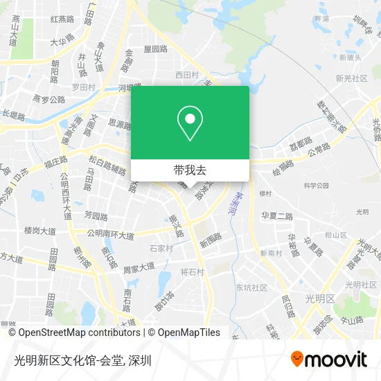 光明新区文化馆-会堂地图