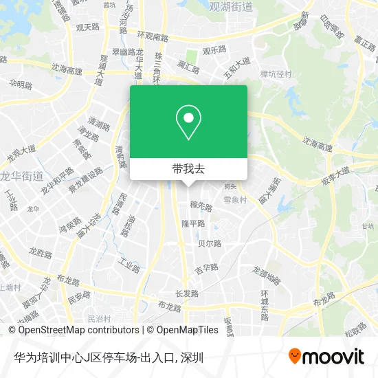 华为培训中心J区停车场-出入口地图