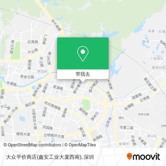大众平价商店(鑫安工业大厦西南)地图