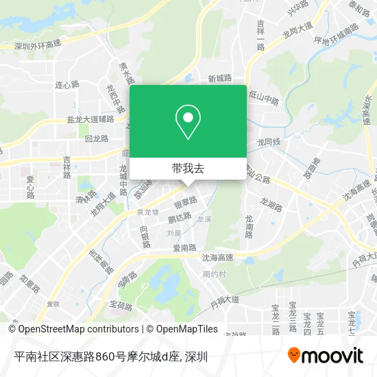 平南社区深惠路860号摩尔城d座地图