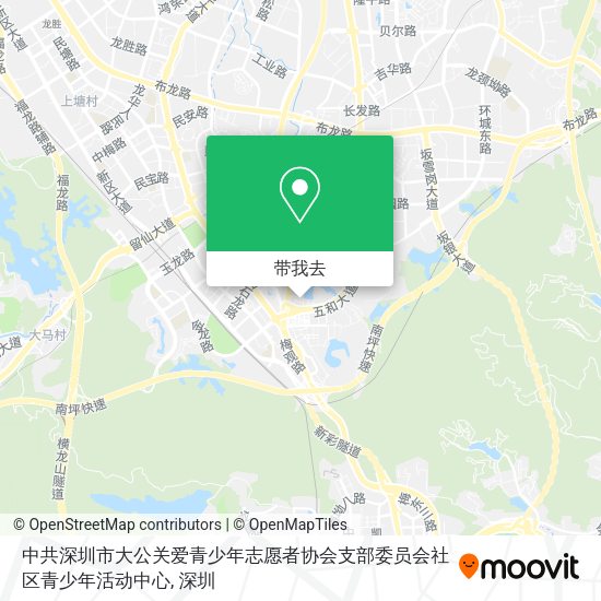 中共深圳市大公关爱青少年志愿者协会支部委员会社区青少年活动中心地图