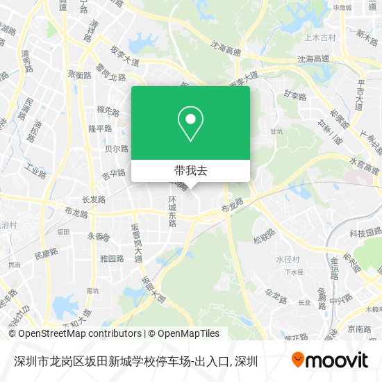 深圳市龙岗区坂田新城学校停车场-出入口地图
