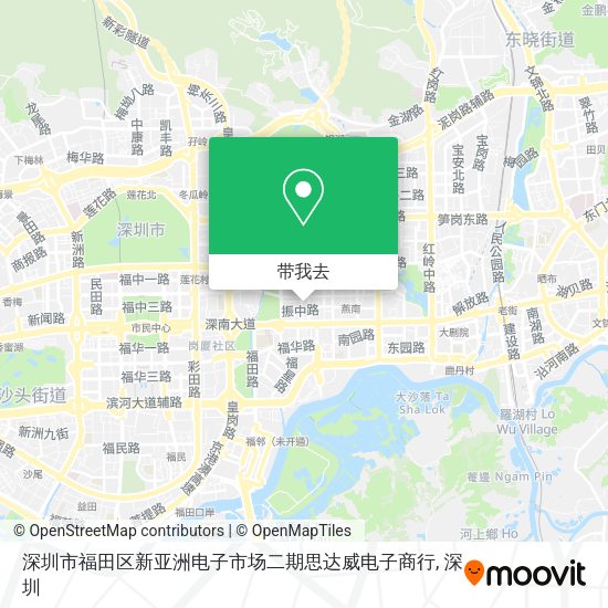 深圳市福田区新亚洲电子市场二期思达威电子商行地图