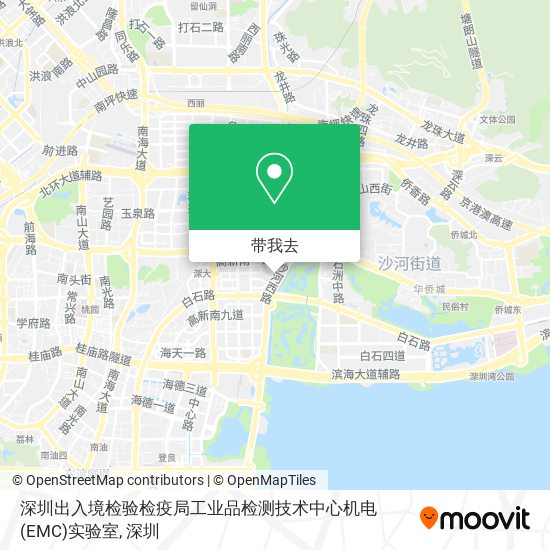 深圳出入境检验检疫局工业品检测技术中心机电(EMC)实验室地图