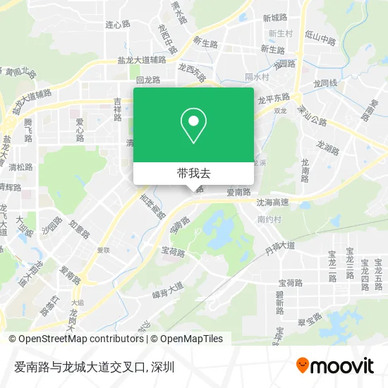 爱南路与龙城大道交叉口地图
