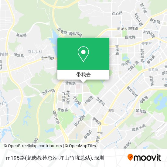 m195路(龙岗教苑总站-坪山竹坑总站)地图