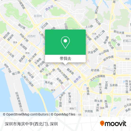 深圳市海滨中学(西北门)地图
